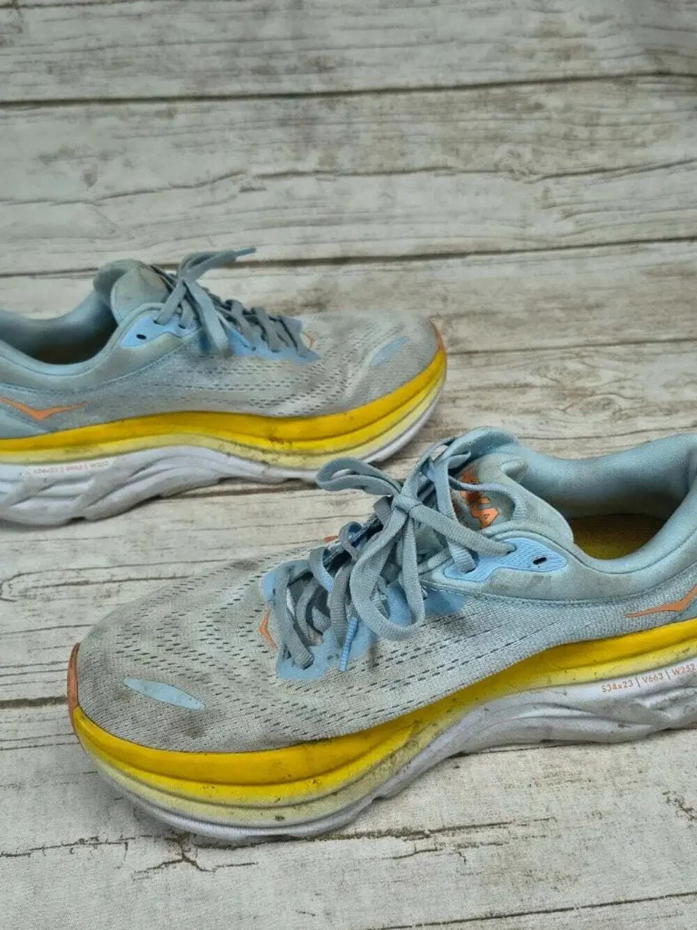 Hoka One One uppers showing